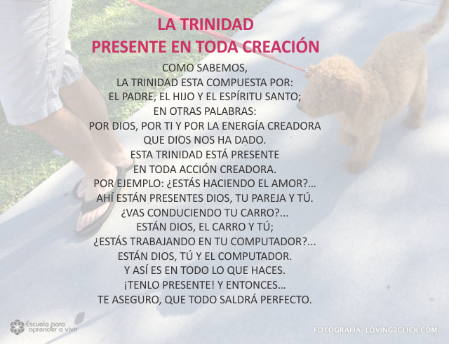 La trinidad presente en toda creación Noviembre 19 de 2009